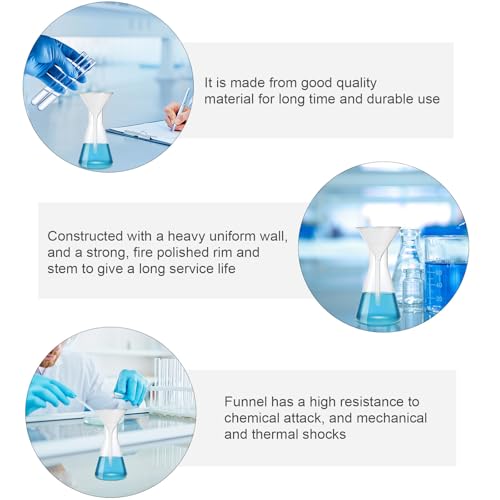 Embudo triangular de vidrio anticaídas para rellenar botellas pequeñas de esencias sin derrames 3