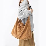 X SIM FITNESSX Unisex Cord torba na ramię duża torba na ramię damska torba na zakupy torba crossbody torba uniwersalna torba materiałowa na co dzień/do biura/szkoły/podróży, brązowy, 30 Liter, Retro