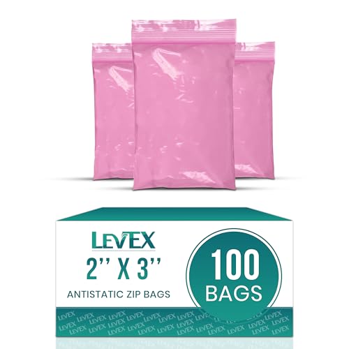 Levex - 2" x 3" (100 Count) 4 Mil Heavy Duty, Strong & Durable Anti Static Reclosable Zip Plastic Poly Bags with Resealable Lock Seal Zipper for Travel, Storage, Packaging & Shipping