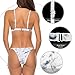 X-HERR Women Push up Triangle Brazilian Thong Bikini Set Swimsuits(Marble & White,X-Large)