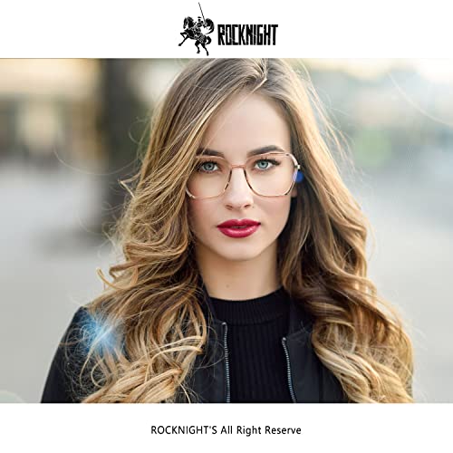Image of ROCKNGITH Blue Light Blocking Glasses Anti Glare Eyestrain UV Fashion Glasses Grey+Tea