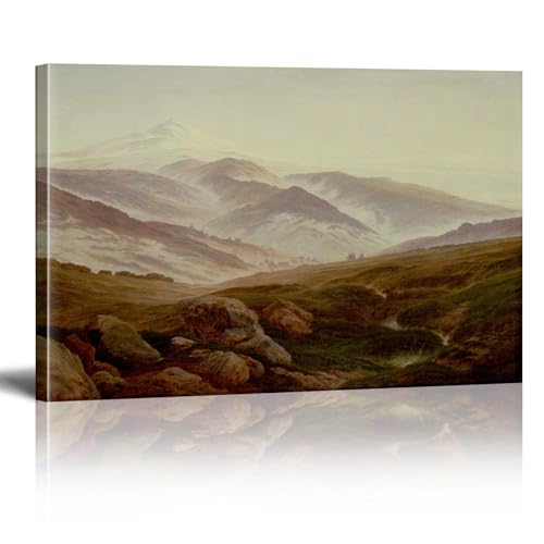 Impression d'art vintage Riesengebirge tableau nature peinture montagne toile
