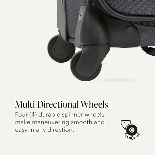 Image of SwissGear Sion Softside Expandable, Dark Grey, 2-Piece Set (Carry-On /Medium), Sion Softside Expandable Spinner Luggage Durable Lightweight Travel Suitcase