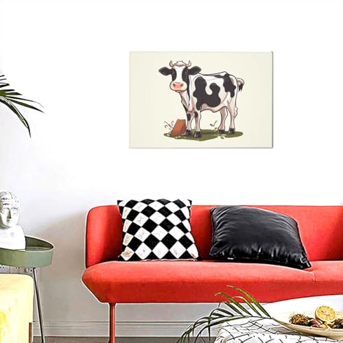 Toile murale moderne vache laitière pour décoration intérieure de chambre et séjour