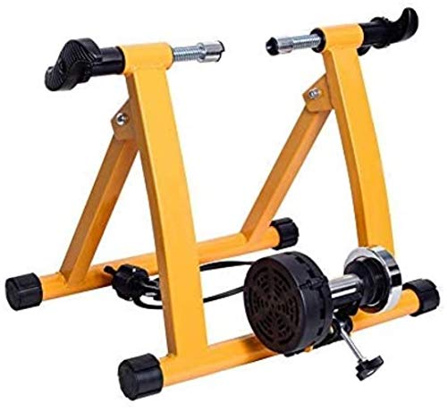 El ejercicio de bicicleta silenciosa resistencia a los líquidos de la bici del camino de MTB Bike Trainer Formación plegable cubierta de la competencia de fitness Rack, amarilla, Color: Negro