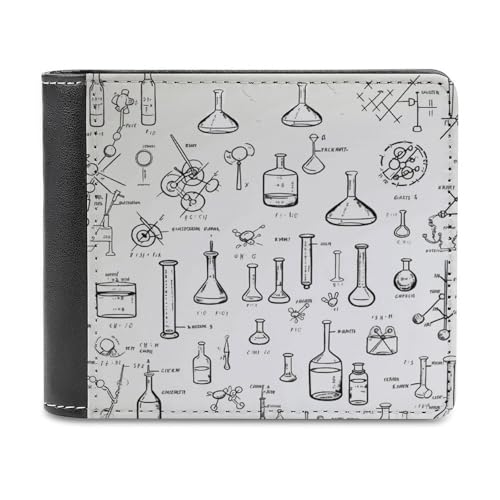 Chemistry Bifold Wallets for Men Pu Leather Durable Personalized Mens Wallets for Work Or Daily Use
