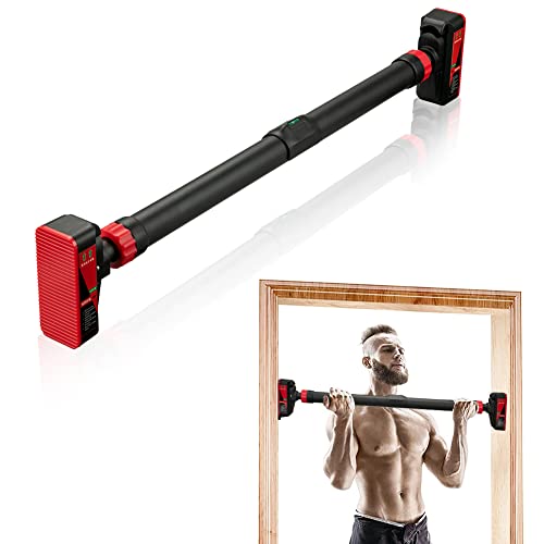 Pull Up Bar for Doorway, Strength Training Pull-up Bars, Chin Up Bar, No Screws, With Level Meter and Adjustable Width for Home Gym Upper Body Workout, No Installation Required, Max Load 440 LBS by BouPower - Used condition - US$21.17