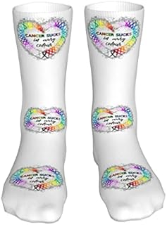883 Compression Socks Fight Cancer In All Color Fight Cancer Awareness Ribbons Crew Socks Non Slip Athletic Socks Comfort Calf Socks For Jogging Hiking Walking 40cm