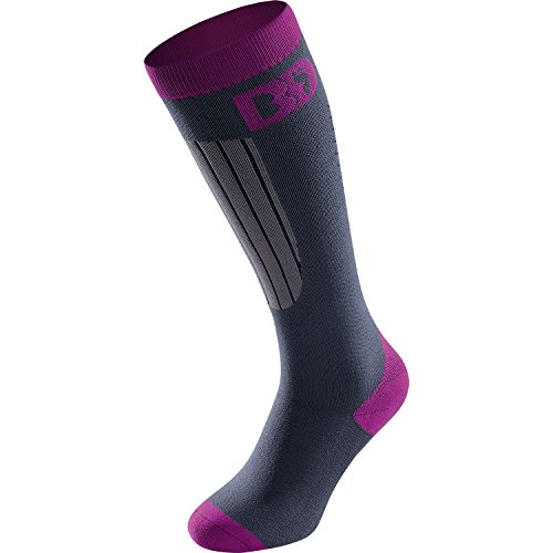BD SOCKS Purple PFI 70 Kompressionssocken mit Merinowolle Ski - Snowboard Socken , M Grigio/Viola thumbnail
