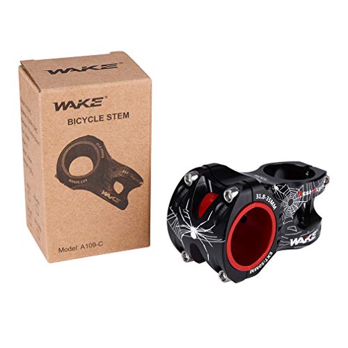 MTB Stem 31.8 35 Stem 50mm 0 Degree Wake Mountain Bike Stem Short Handlebar Stem for Most Bicycle, Road Bike, MTN, BMX, Fixie Gear, Cycling (Aluminum Alloy, Black) - Thumbnail 7