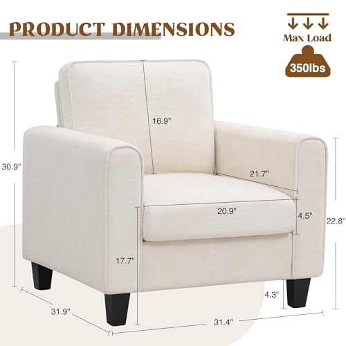 Sillón Chenille Plegable Beige miniatura 2