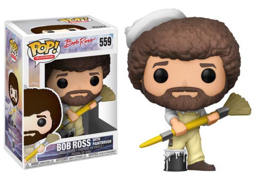 Funko 25702 TV Bob Ross Bob Ross in Overalls Pop Vinyl Action Figure