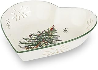 Portmeirion Home & Gifts Pierced Heart Dish Single, Ceramic, Multi-Colour, 20 x 18 x 4 cm
