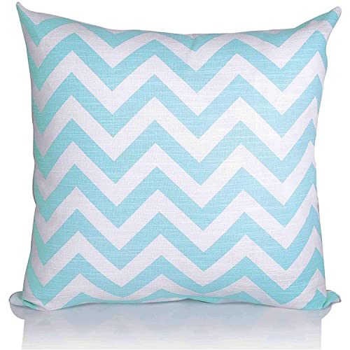 Penguin Home 4Er - Pack Dekorative Quadratische Kissen Aus Baumwolle, Luxuriöse, Stilvolle Für Wohnzimmer, Sofa, Schlafzimmer, Mit Unsichtbarem Reißverschluss, 45X45 cm (18' Inches), Blau