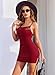 Avidlove Modal Nightgown Lace Chemise Lingerie Full Slip Dress Babydoll Nightdress Wine Red
