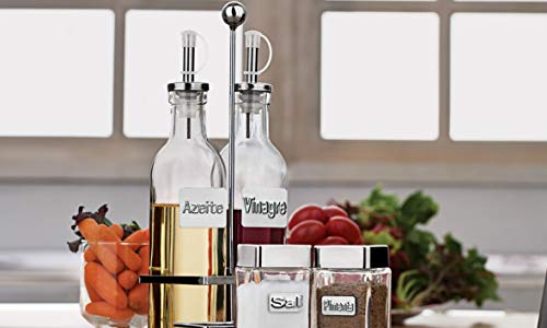 Conjunto Galheteirolabelo com Suporte 4 Peças Euro Incolor / Inox