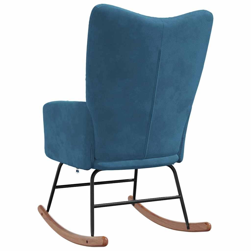 vidaXL Schaukelstuhl Relaxstuhl Schaukelsessel Schwingsessel Ruhesessel Relaxsessel Schwingstuhl Polsterstuhl Polstersessel Sessel Blau Samt