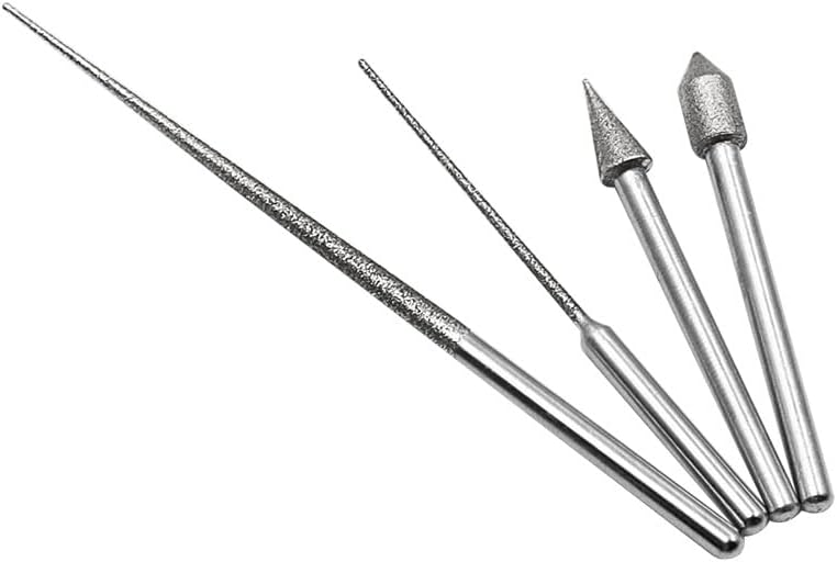 Miniatura 6 de Beeiee Juego de puntas de escariador de cuentas de diamante, cabeza de molienda de diamante, puntas cónicas para tallar rebabas (2, A)