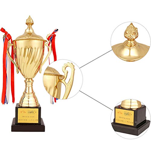 Toyvian Gold Trophy Metal Trophy Awards Cup Trophy for Sport Tournaments Competitions School Honor Game 29cm