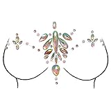 MANGOIT 1 Pcs Breast Jewel Decoration Rhinestone Chest Sticker Temporary Tattoo Body Sticker Flash Breast Diamond Adhesive Stickers for Woman Festival Makeup