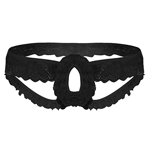 Mens Fully Frilly Lace Sissy Pouch Jockstrap Crossdress Briefs Thongs Panties Underwear