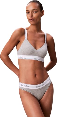 Calvin Klein Damski Braletka LGHTLY z podszewką LV00QF8504, szary (Grey Heather), S, Szary (szary wrzos), S