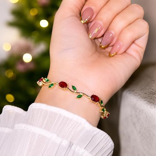 Image of Shining Diva Fashion Tulip Bracelet for Women, Floral Crystal, Anti Tarnish Jewellery Stylish Bracelet Gifts for Girls