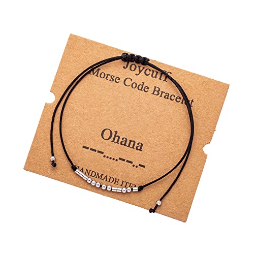 Morse Code Bracelets for Women Teen Girls Ohana Fashion Sunflower Trendy Silk Wrap Bracelet Simple Birthday Jewelry Gifts for Mom Wife Girlfriend Daughter Sister Best Friend