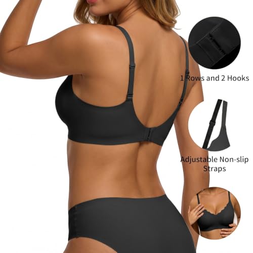 Back Support Bra Black S Push Up Full Coverage Comfortable Bra - image 3