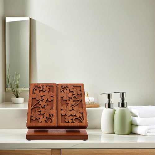 Espejo de tocador de madera portátil Mipcase, espejo tríptico vintage ajustable 8