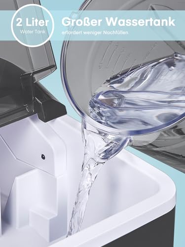 Foto von Eiswürfelmaschine Testsieger 2024, 14 kg 24 Stunden, 9 Eiswürfel in 6-8 Minuten, Gerauscharmer Betrieb, 120W Ice Maker mit Schaufel u. Korb, Eiswürfelbereiter Klein für Zuhause, Büro