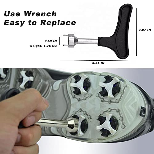 Merry Holidays Golf Shoe Spikes Replacement Kit 20 Count Spike And Wrench Shoe Brush Grey Blue #TOP1