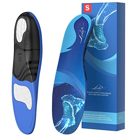 Plantar Fasciitis Pain Relief Feet Insoles, Orthotics Arch Support Insoles with Motion Control Shoe Inserts Work Boot Flat Feet Comfortable for Men and Women Improve Balance Cover
