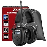 ZOHAN 033 Bluetooth AM/FM Radio Headphones with 2000mAh Rechargeable Battery,25dB NRR Noise Reductio