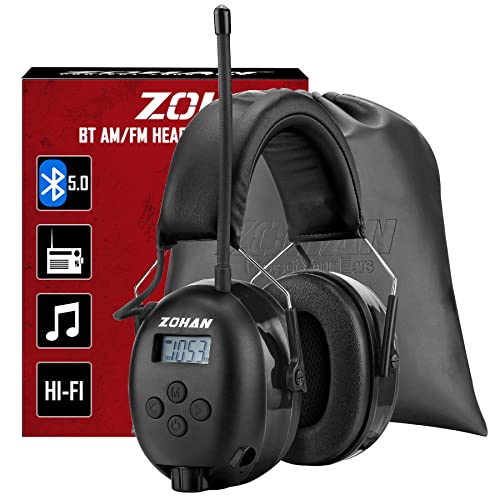 Zohan 033 Bluetooth Am/Fm Radio Headphones With 2000Mah Rechargeable Battery,25Db Nrr Noise Reduction Safety Earmuffs #TOP12