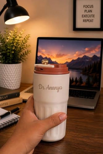 Image of Personalized Coffee Tumbler with Name, Double Wall Insulated Customized Travel Mug with Lid, Coffee Mug for,Men Valentine Day Gifts, Corporate Gifts for Employee (BR)