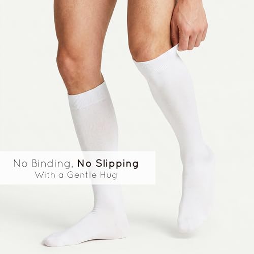 Image of Mysocks Knee High Socks for Women Men Combed Cotton Seamless Toe Tall Long High Socks