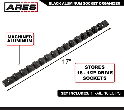 Image of ARES 70086 1 /2-In Black Socket Rail