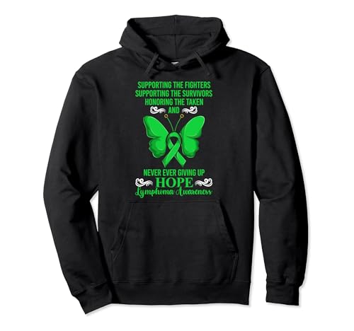 Chemises de soutien contre le cancer vert pour lymphome, soutenir les combattants Sweat à Capuche