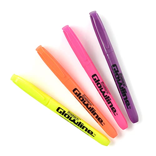 Promarx Pocket Stick Highlighters, Assorted Colors, 4 Count (Hs07-Lpcb04-48) #TOP3