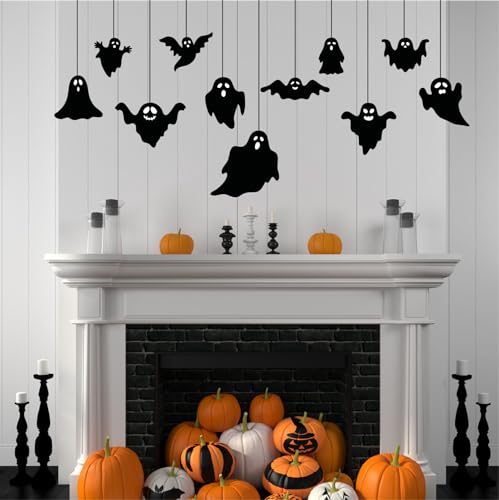 Autocollants fantômes noirs pour décoration de cheminée et fenêtres - 6