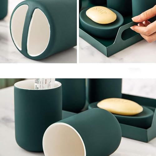 Ensemble d'accessoires de salle de bain 5 pièces kit accessoires de bain vert - 7