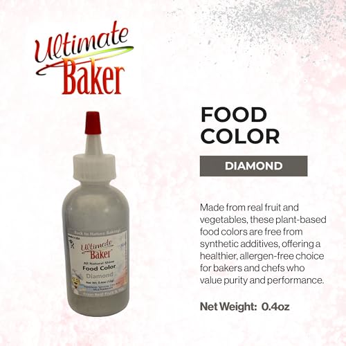 Ultimate Baker All Natural Food Color Shine - Vibrant, All Natural Color for Cakes, Baking, Decorating & DIY Treats – Home or Professional Use (Diamond, 12g)