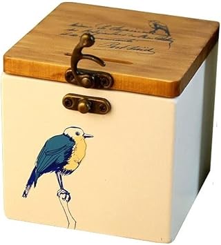 Piggy Bank Piggy Bank,Desktop Square Coin Bank,Wooden Money Bank,for Kids Aldult Birthday Home Decoration Best Color A