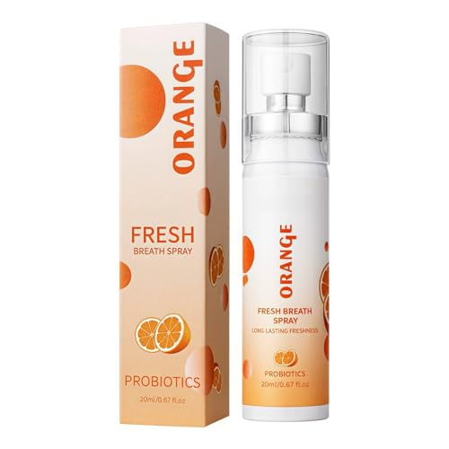 Fruit Oral Breath Spray,Pro-Biotic Oral Spray,Breath Freshener Spray,Oral Care Spray,Long-Lasting Mouth Freshener,Mouth Spray for Bad Breath,Breath Fresheners for Adults,Dry Mouth Spray,Orange