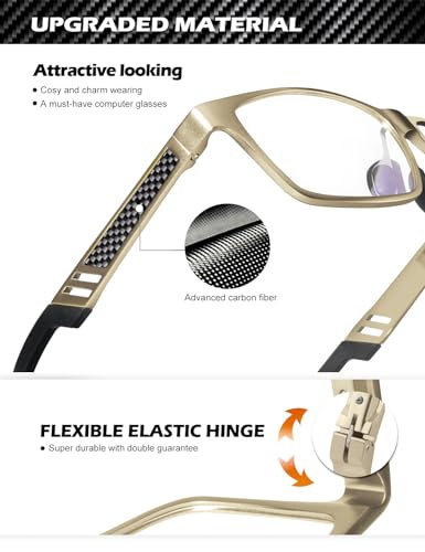 Image of ANYLUV Blue Light Blocking Glasses Men Computer Gaming Glasses Lightweight Al-Mg Metal Anti Eyestrain Eye Protection