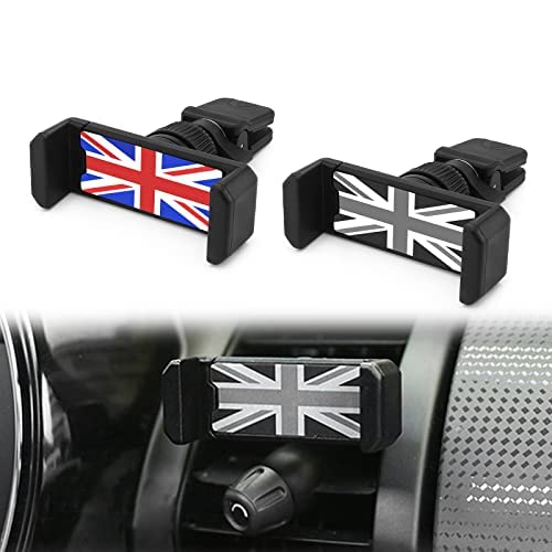QIDIAN - Prise d'air de Voiture Support de Clip de Fixation pour téléphone Panier de Support pour Smartphone pour Cooper F54 F55 F57 F60 R55 R56 R60 R61 Clubman Countryman (Gray Union Jack) Cover
