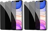 YMHML [4 Pack] Privacy Screen Protector for iPhone 11/XR, Tempered Glass Anti-Spy Bubble Free Case Friendly Easy Installation Film for iPhone 11/XR 6.1 Inch