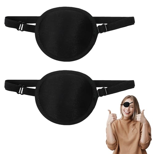 Teccfly 2 Pack Eye Patches for Adults - 3D Adjustable Sleep Patches for Left/Right Eyes