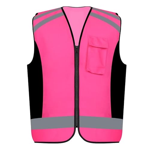 Safety Vest Reflective Stripes Women Outdoor Utility Safety Hi-Vis Knitted Vest Bright Construction Vest For Girl And Women.pink Meets Ansi/Isea Standards (5Xl) #TOP1